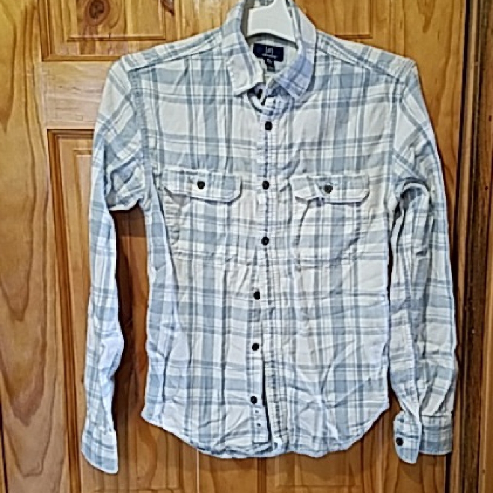 GEORGE Women's Blue  And White Plaid Shirt - XS